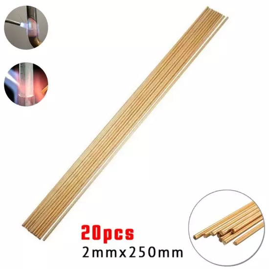 20PCS Wire Brazing Easy Melt Welding Rods Low Temperature 2mm X 250mm Brass