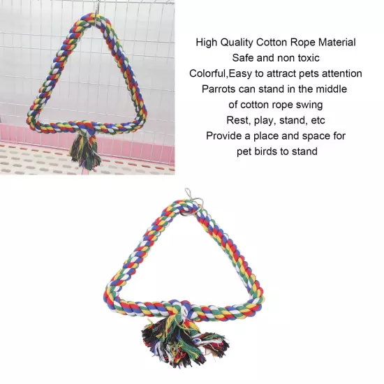 Bird Swing Toy Triangular Colorful Climbing Playing Rope Parrots Perch Stand For