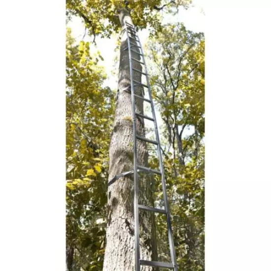 Tree Stand Hunting Ladder 20' Heavy Duty Tube Steel 8" wide Step With Straps