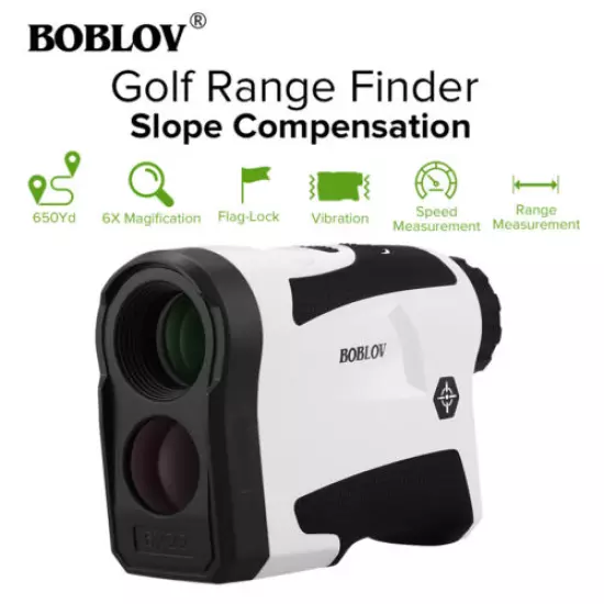 BOBLOV 650 Yard 6X Golf Range Finder Scope With Slope USB Charging Speed Meter.