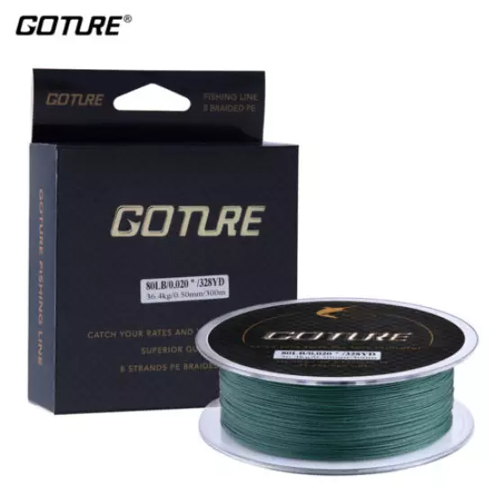 300M Braided Fishing Line 8 Strands Multifilament PE Line Fishing Cord 20lb-80lb