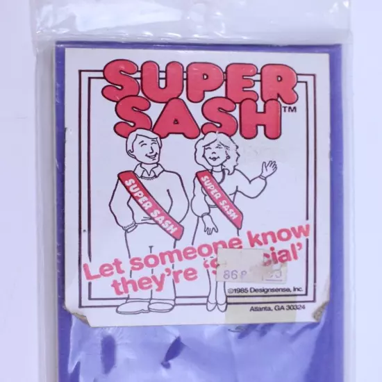 VTG NOS 1985 Super Sash Designsense World's Greatest Friend Blue Gift Funny NOS