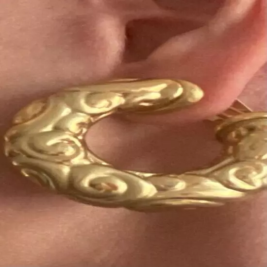 Large YSL Gold Hoop Earrings