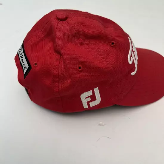 Titleist Pro V1 Foot Joy Hat Mens Red White Adjustable Strapback Cap #1 Golf