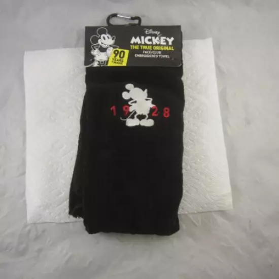 Mickey Mouse 1928 90 Years Embroidered Golf Sport Towel 16x24 Black