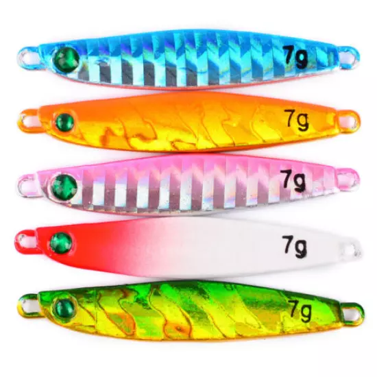 5 x 7/10/14/17/21/28/40g Micro Butterfly Knife Snapper Jiggings King Tuna Lures