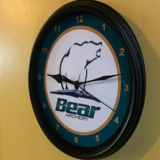 ** Bear Archery Bow Hunter Store Bar Man Cave Advertising Clock Sign