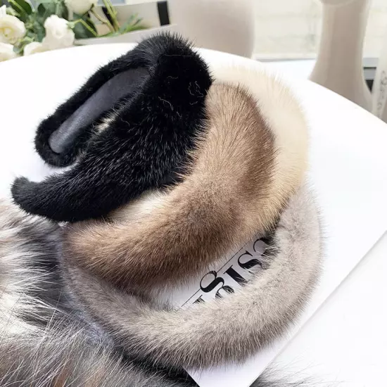 New Arrival Women winter 100% Real Mink Fur Headbands Real Fur Hair Band Lady