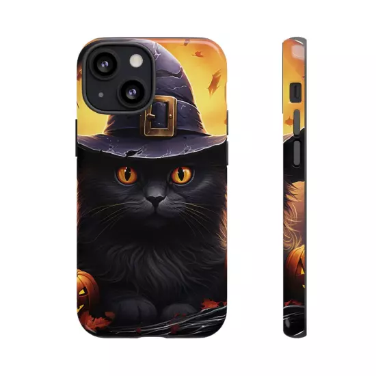 Custom Dual Layer Protective iPhone Case, Cat Witch