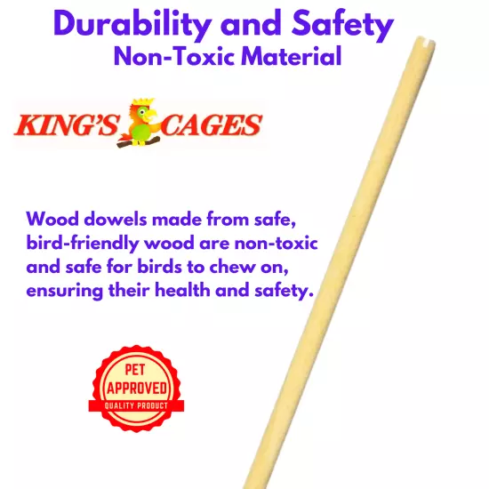 Kings Cages 2698 Inside Dowel Perch for ATT 1214 Travel Cages Pet 12" X 1"