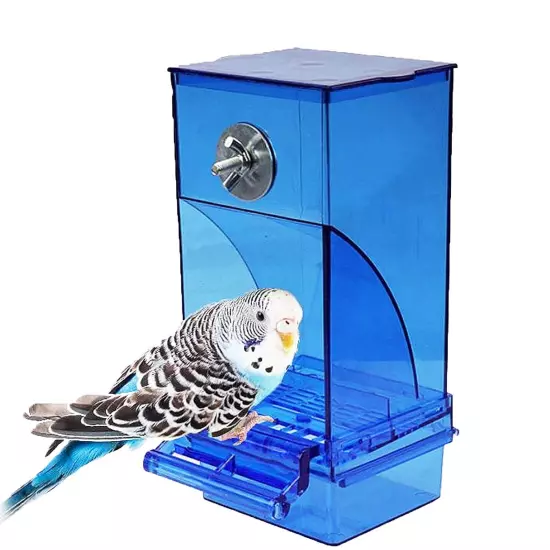 No Mess Bird Cage Feeder Automatic Parrot Seed Feeders with Chew Balls Acryli...