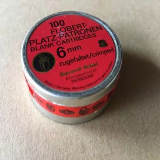 Vintage 100 flobert Platz Patroner 6 mm Blank cartridges NEVER OPENED