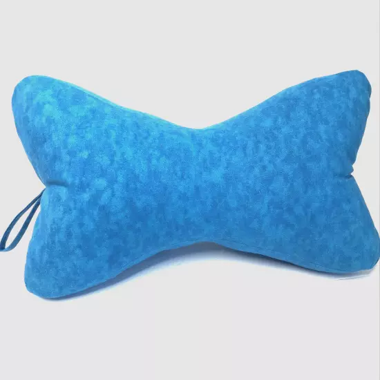 Dog Bone Pillow COVER Case 3 Sided Neck Travel Aqua TONES Cotton Zippered