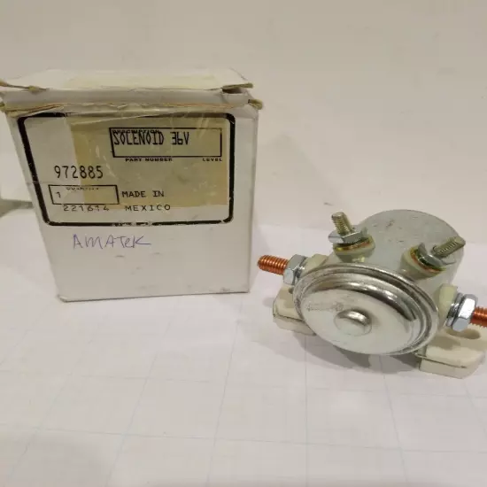 Amatek golf cart part Solenoid 36V 972885, 221614 new in box last one V07 