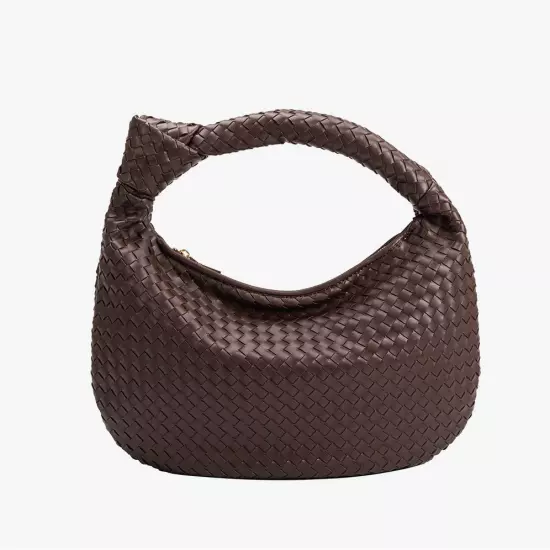 Melie Bianco Brigitte Large Satchel Recycled Vegan Woven Knot Bag Anthropologie!