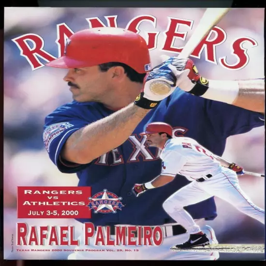 MLB Texas Rangers Rafael Palmeiro 2000 Souvenir Program vs Oakland Athletics 