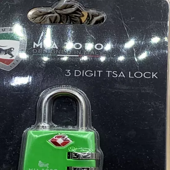 MIA TORO GREEN 3 DIGIT TSA LOCK NWT