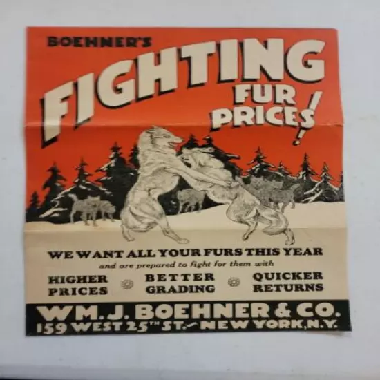 W.M. Boehner's Fighting Fur Prices 1928-1929