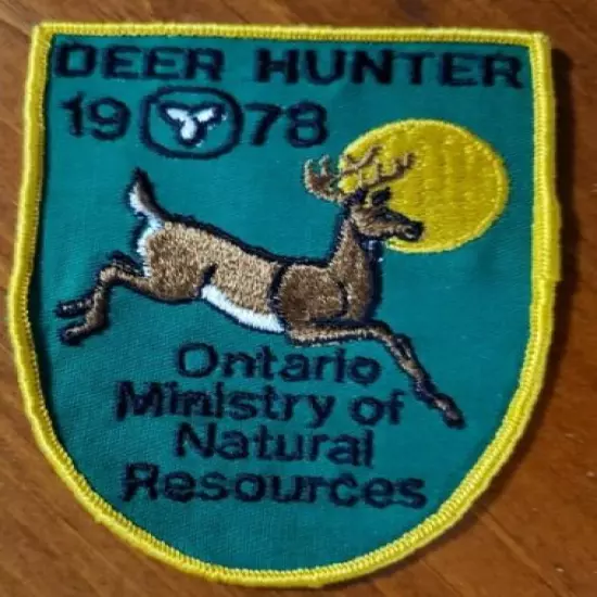 1978 Ontario Successful Deer Hunting Crest - MNR Patch - Natural Resources