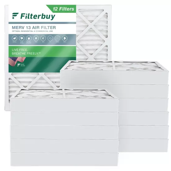 Filterbuy 20x20x4 Pleated Air Filters, Replacement for HVAC AC Furnace (MERV 13)