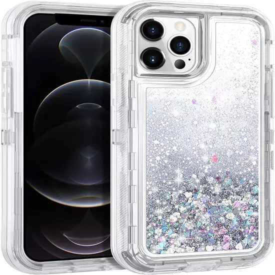 Shockproof Case For iPhone 15 14 13 12 11 Pro Max XR 8 Plus Liquid Glitter Cover