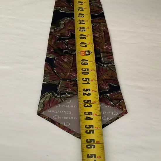 CHRISTIAN DIOR Men 100% Silk Woven In Italy Made In USA Neck Tie Vintage