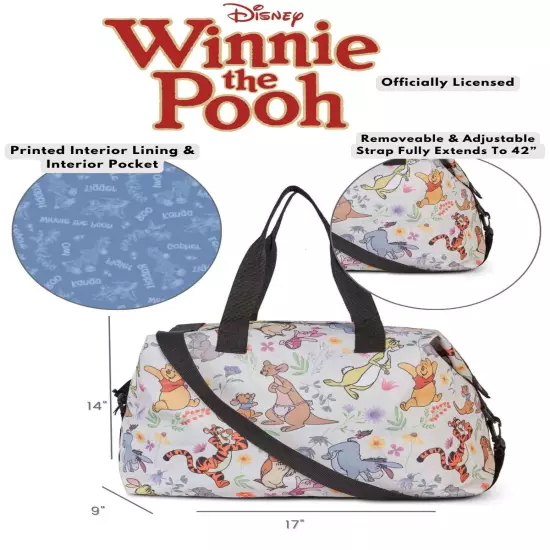 Winnie The Pooh & Friends Duffel Bag Travel Carry-On Weekender Disney