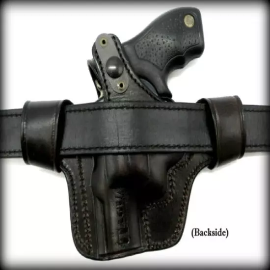 TEXAS 1836 Right Hand Leather Dual Snap Thumb Break Belt Holster for S&W J-FRAME