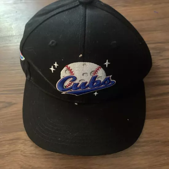 Chicago Cubs Hat Budweiser Black Cap Strapback Adjustable NOS