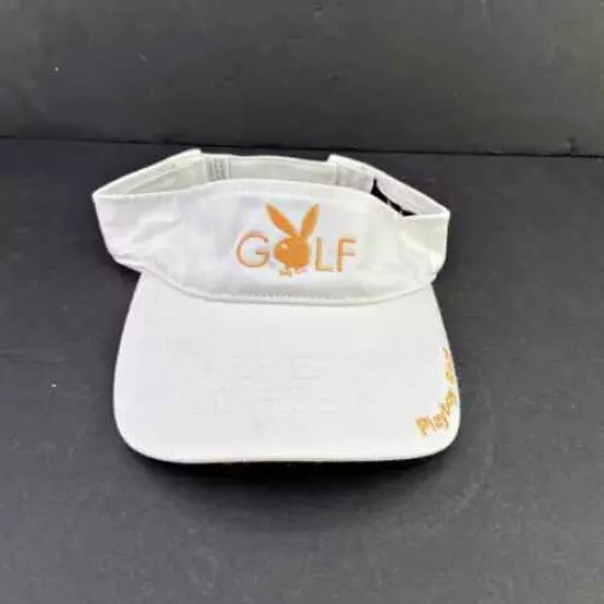 Playboy Bunny Golf White Yellow Limited Ed Sun Visor Hook Loop Unisex Adjustable