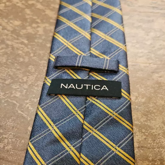 Men's Nautica Blue and Yellow Striped Tie - Professional 