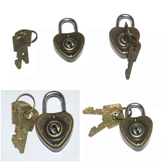 1Set Luggage Lock Security Key Lock Heart Shaped Journal Book Lock