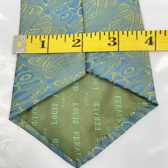 Vintage Louis Feraud 1970's Wide Psychedelic Abstract Blue Tie Men's 3.8" x 53"