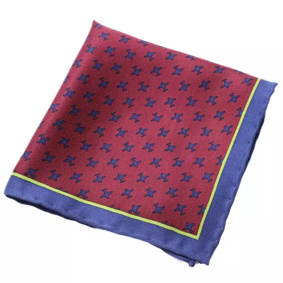 SUITSUPPLY Pocket Graphic Bordeaux Handkerchief Men's ONE SIZE Pure Silk Formal