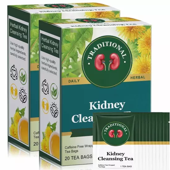 Kidney Cleansing Tea - Organic Traditional Healthy For Men 20 Bags/Box