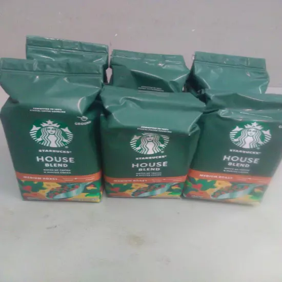 Starbucks House Blend Medium Roast Coffee Ground - 12oz Bag - Pack of 6 Bags