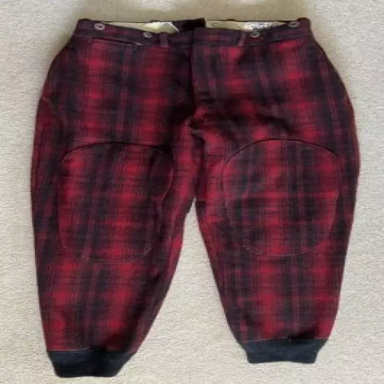 Vintage Woolrich Buffalo Plaid Wool Hunting Pants 32