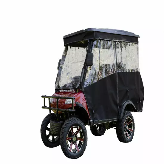 Red Dot White Marine Grade Vinyl Golf Cart Enclosure for Evolution Forester 4