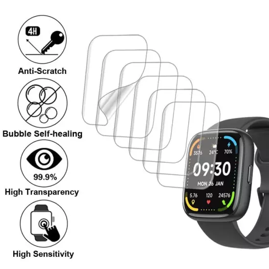 Compatible with Faweio IDW26 1.83”, Soft Smart Watch Screen Protector, TPU, 6 