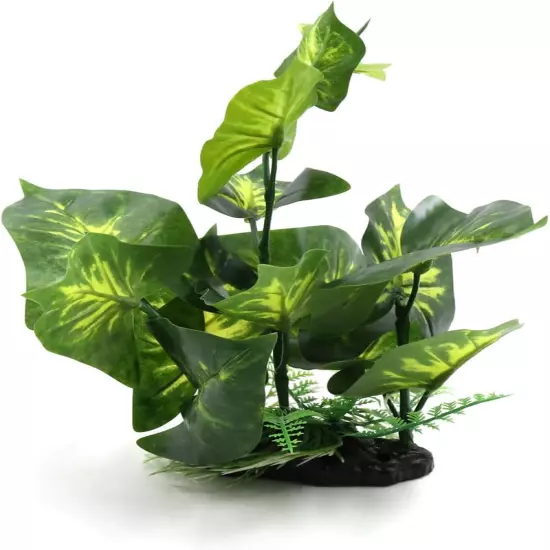 Green Plastic Terrarium Tank Lifelike Plant Decorative Ornament for Reptiles Amp