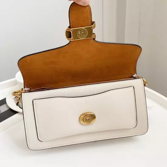 COACH 73995 Tabby Shoulder Bag White Leather Crossbody Shoulder Hand 2way Outlet