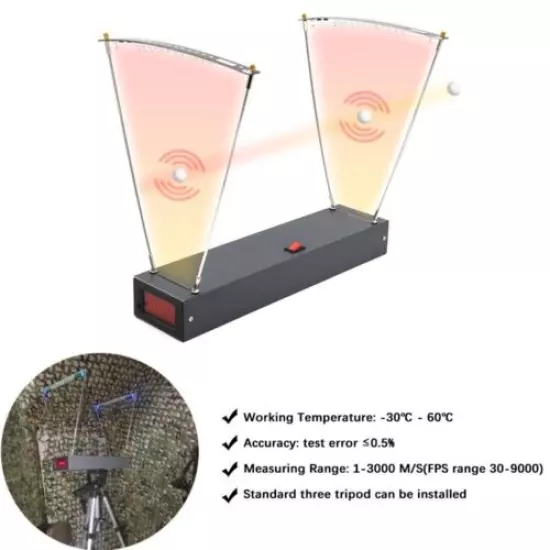 30-9999fps Ballistic Precision Chronograph Bullet Arrow Velocity Shooting Speed