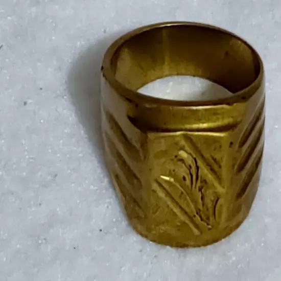 Mens - VTG - 18K GP - Heavy Ring - Size 10 1/2