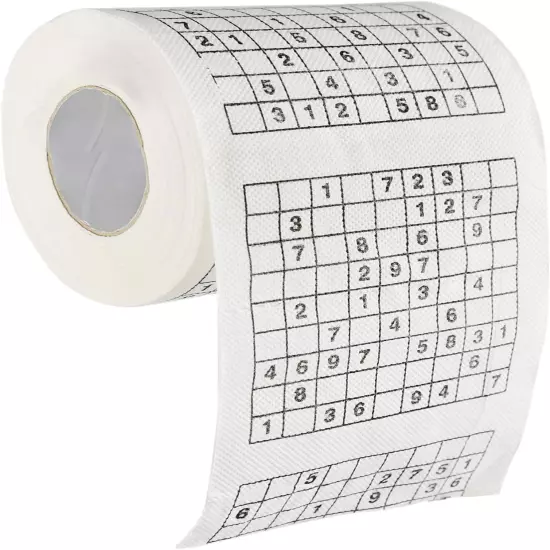 Sudoku Toilet Paper Festive Gag Gift, Fun Birthday Party Novelty Gift Idea Prank