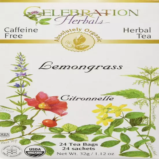 CELEBRATION HERBALS Organic Lemongrass Tea 24 Bags, 0.02 lb - 3 Pack