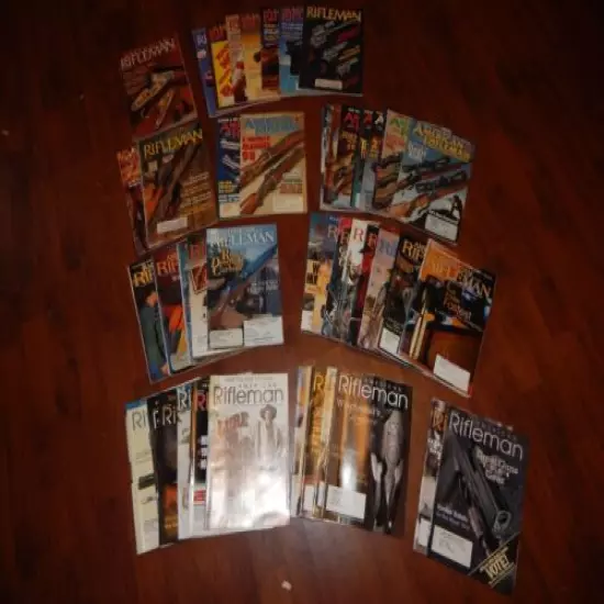 LOT OF 48 VINTAGE AMERICAN RIFLEMAN MAGAZINES 1987 - 2004 GUN