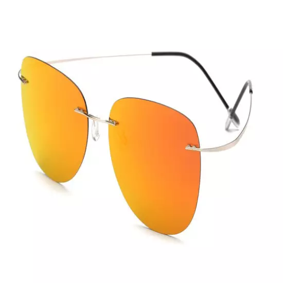 Polarize Sunglasses Titanium Silhouette Light Brand Designer Rimless Men Eyewear