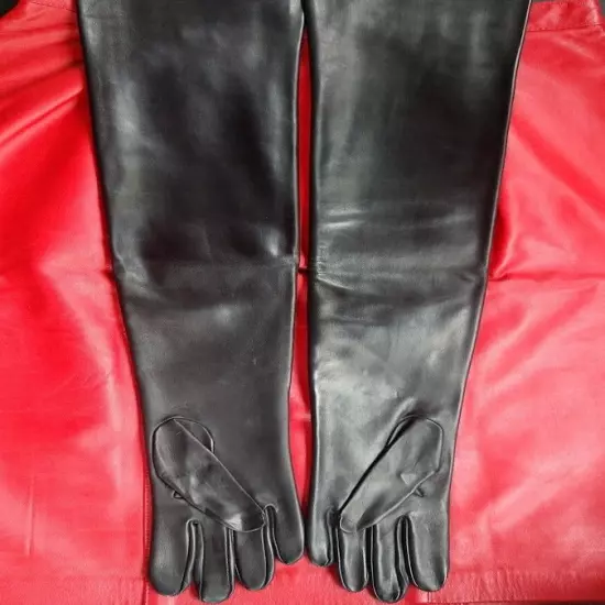 Size 9 ULTRA LONG R.C.E. UNLINED KID LEATHER GLOVES ITALY FORMAL EVENING BOUDOIR