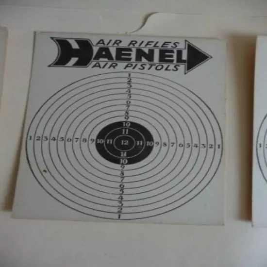 3 Vintage HAENEL Air Rifle paper advertising TARGETS Excellent