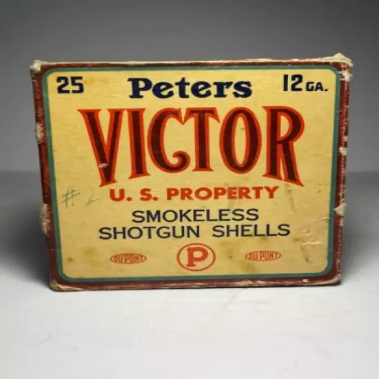 Vintage Peters Victor 12 Gauge Smokeless Shotgun Shell Box